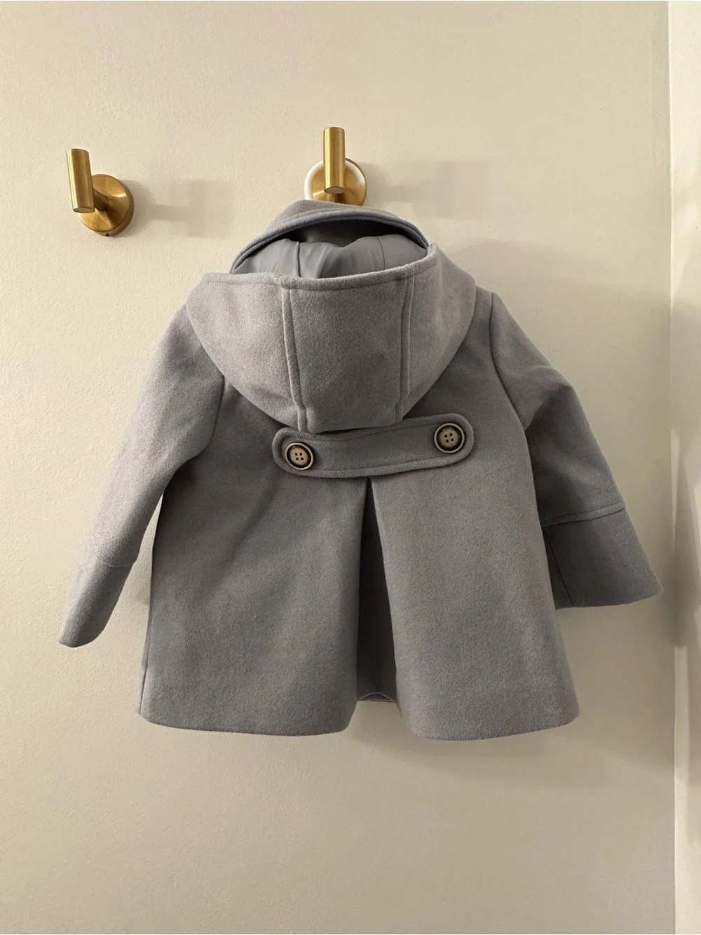 Toddler grey blue hooded coat